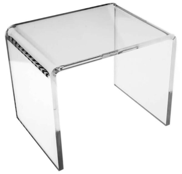 alzata vetrina in plexiglass trasparente