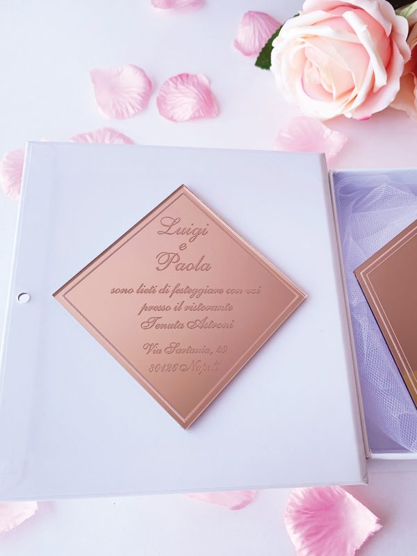 Partecipazioni Plexiglass Rosa int